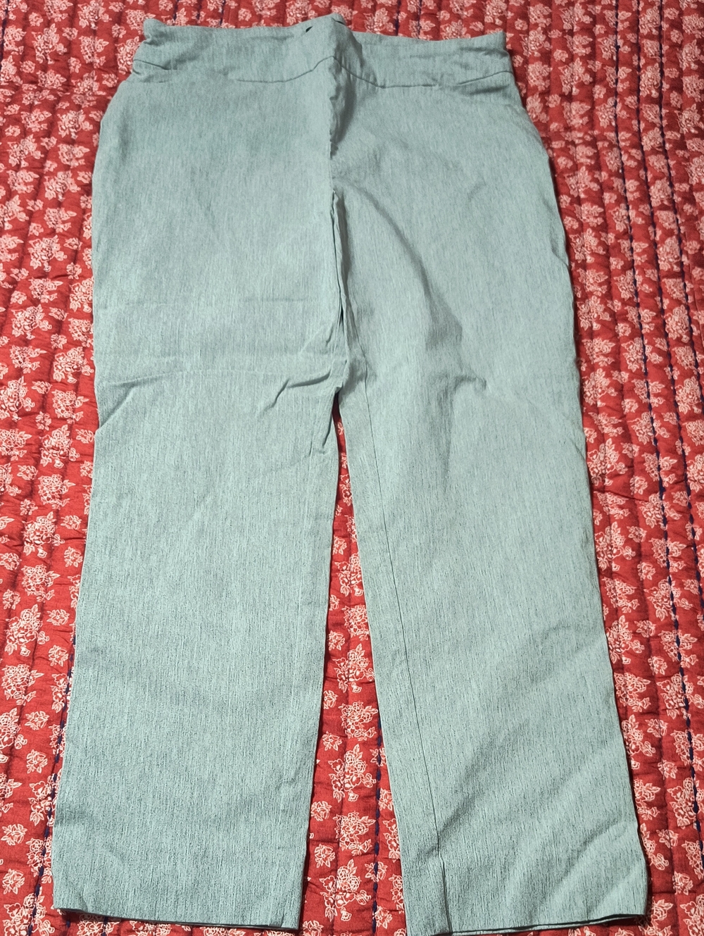 Hilary Radley Light Gray Straight-Leg Trousers